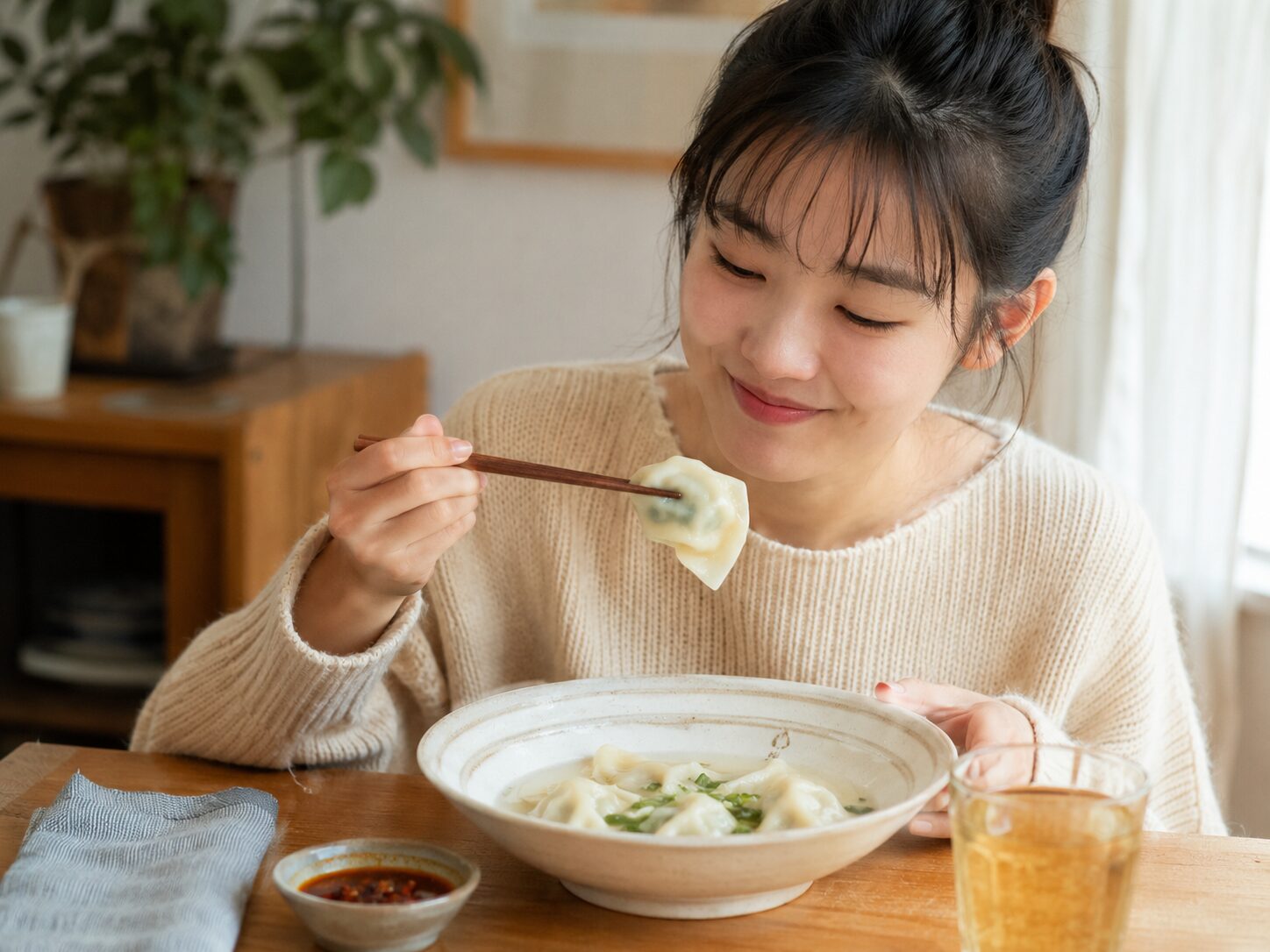 SundayBALの水餃子を初めて味わう方へ向けたあたたかい食卓のイメージ